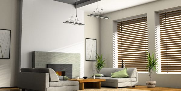 Home interior with timber venetian blinds in Shoalhaven, NSW