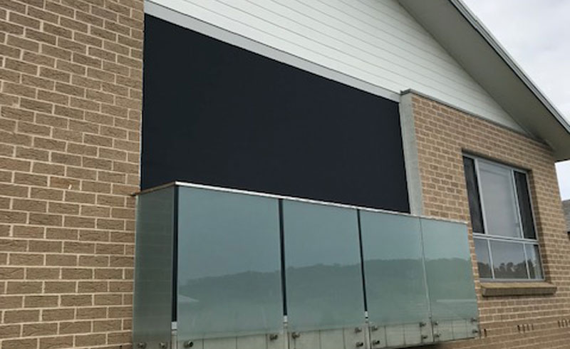 Black awning on outside of house in Shoalhaven, NSW