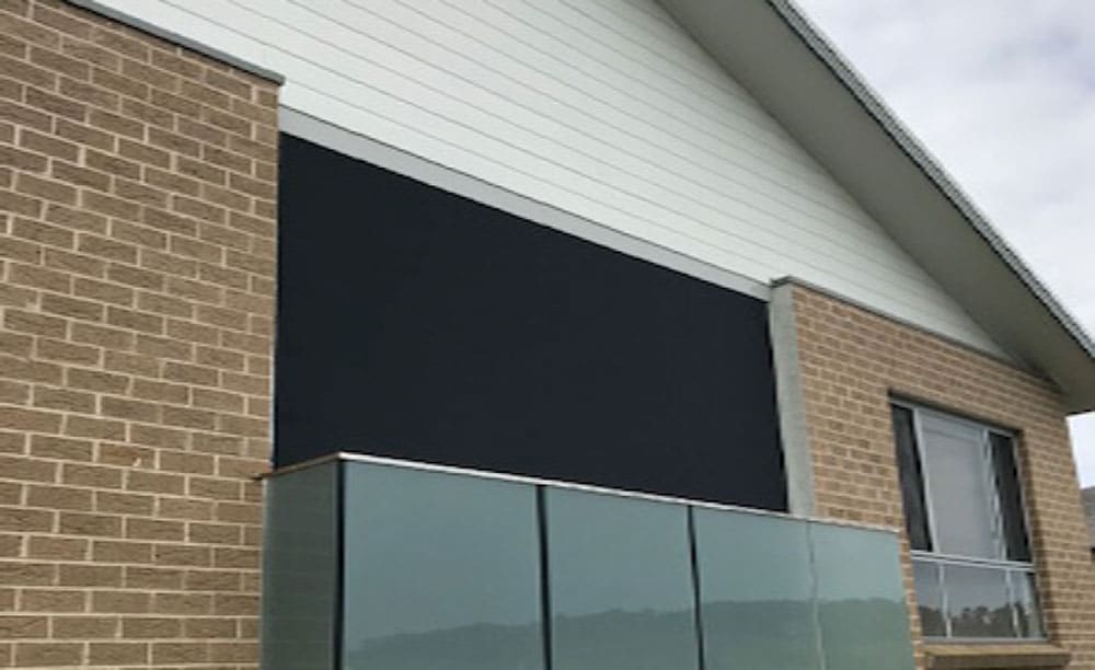Black awning on outside of house in Shoalhaven, NSW
